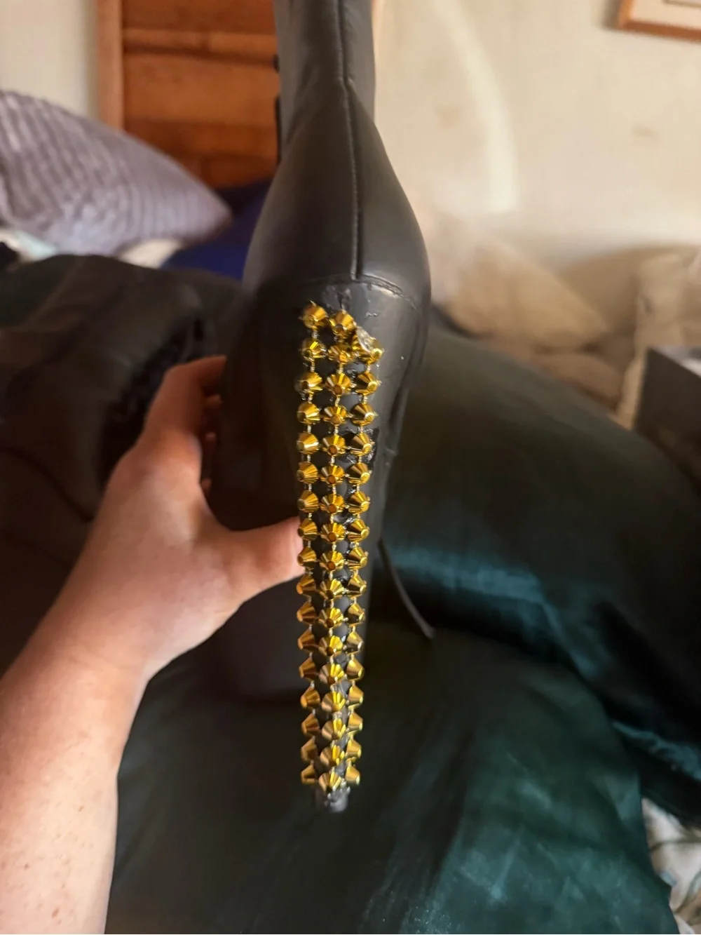 Adore Black Lace-Up Platform Boots, new without tags